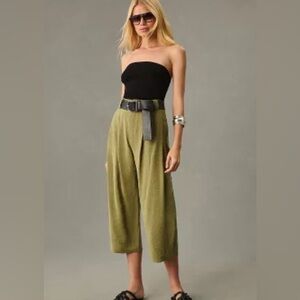Anthropologie crop green pants sz 4